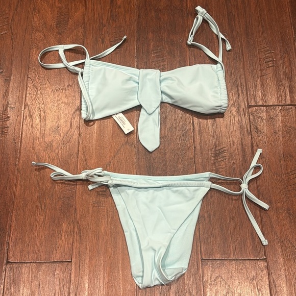 New! ADOREME Light Blue Bikini Set MED TOP SM BOTTOM - Picture 8 of 8